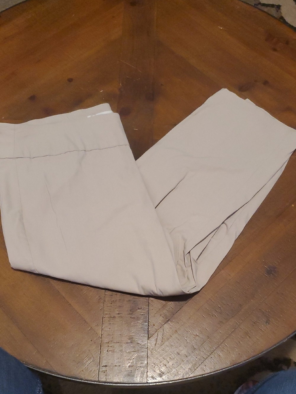 Cato Light Beige Stretch Ponte Capri Pants
